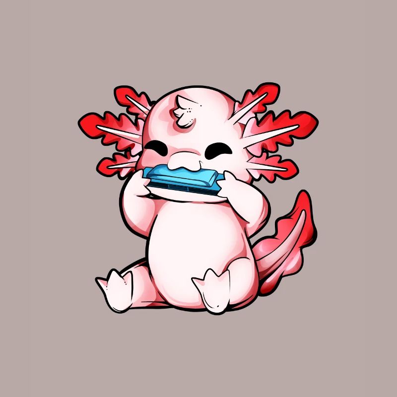 Axolotl plays harmonica