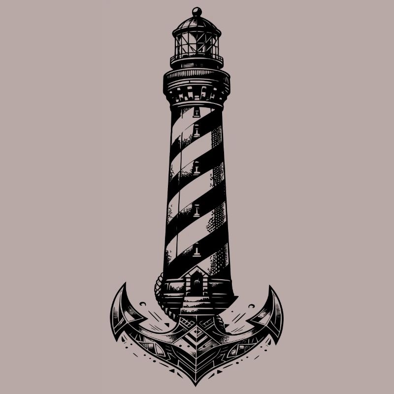 Conception d’ancre de phare côtier à rayures obliques