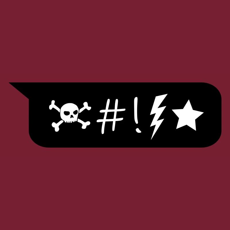 Comic Speech Bubble Skull Lightning Star Symboles