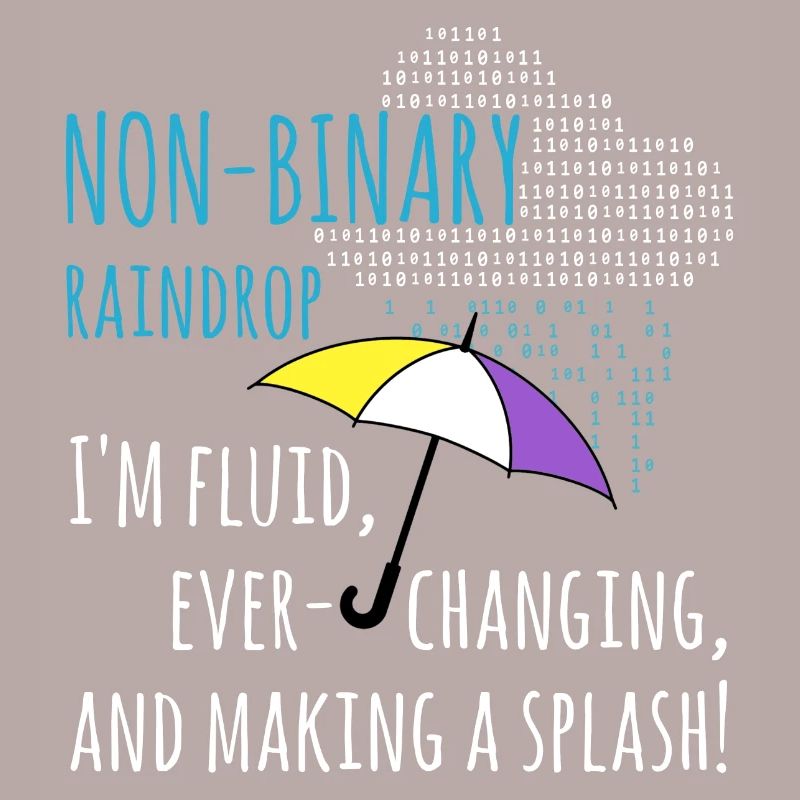 Non-binary raindrops non-binary PRIDE LGBT