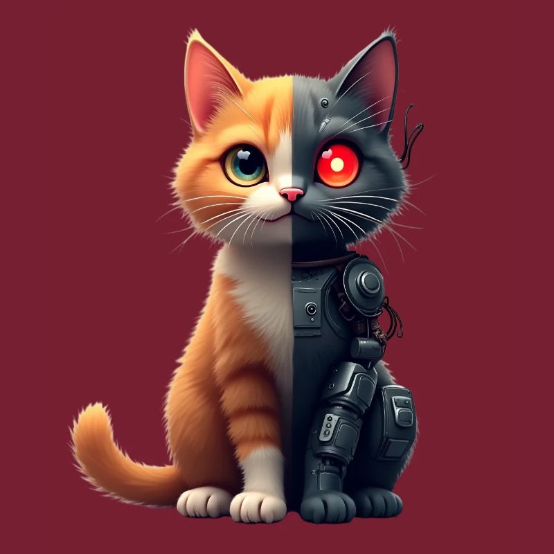 Drôle Robot Chat Tech Chats Cyborg Animal Chat
