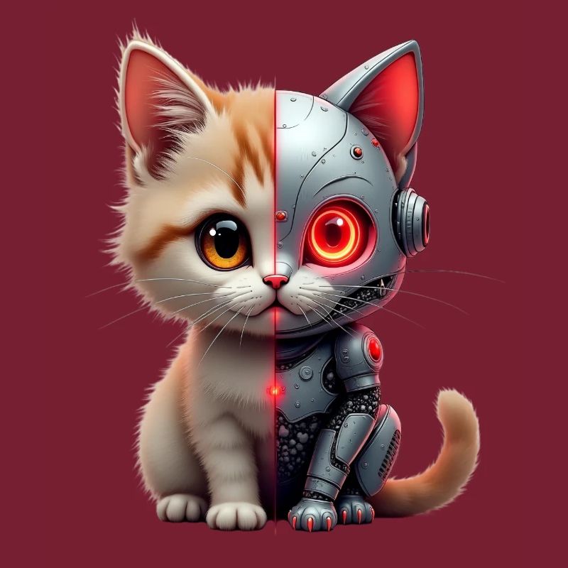 Drôle Robot Chat Tech Chats Cyborg Animal Chat