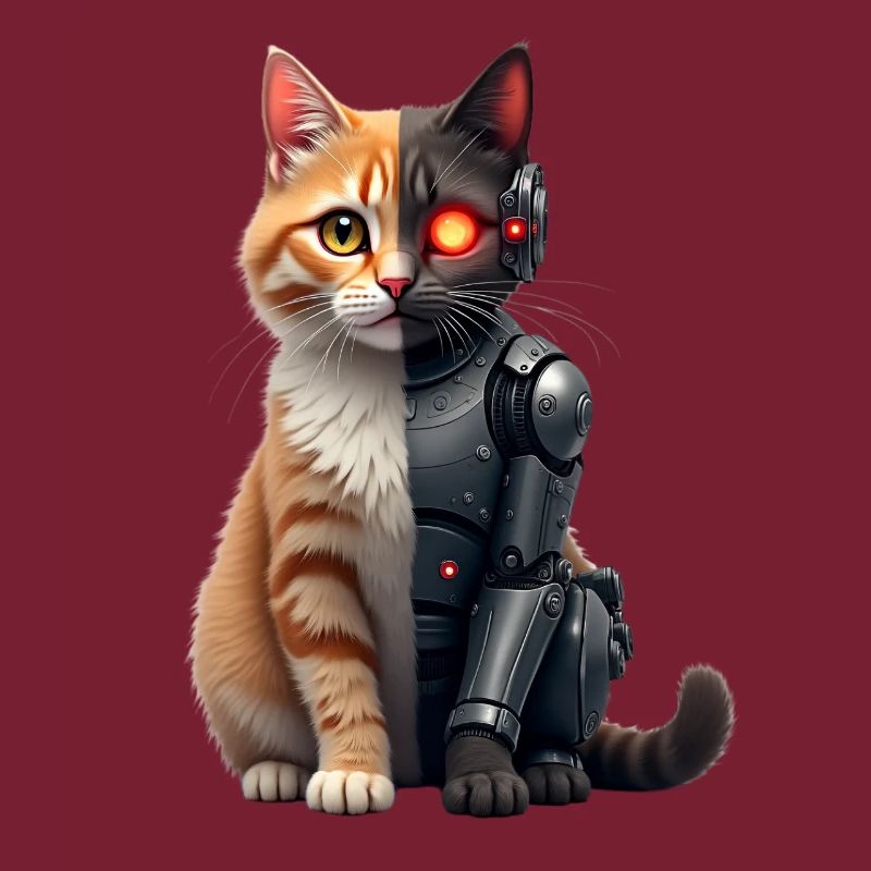 Drôle Robot Chat Tech Chats Cyborg Animal Chat