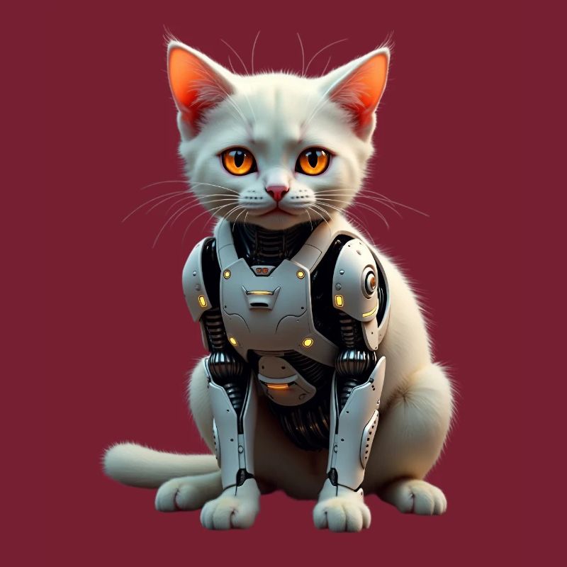 Drôle Robot Chat Tech Chats Cyborg Animal Chat