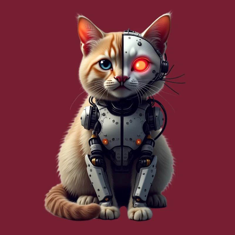 Drôle Robot Chat Tech Chats Cyborg Animal Chat