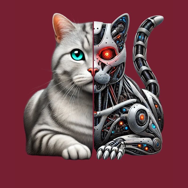 Drôle Robot Chat Tech Chats Cyborg Animal Chat