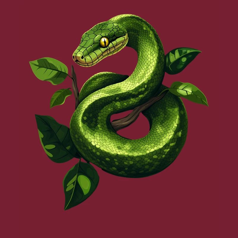 Arbre vert Python Serpents Amoureux Terrarium