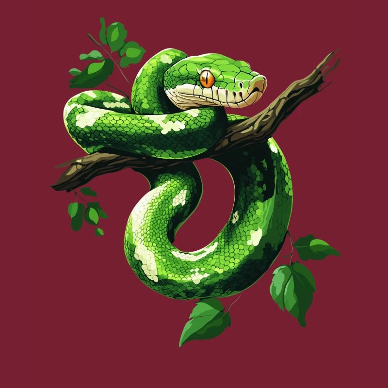 Arbre vert Python Serpents Amoureux Terrarium