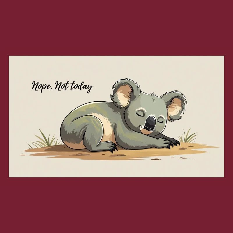 cute sleeping koala with funny saying