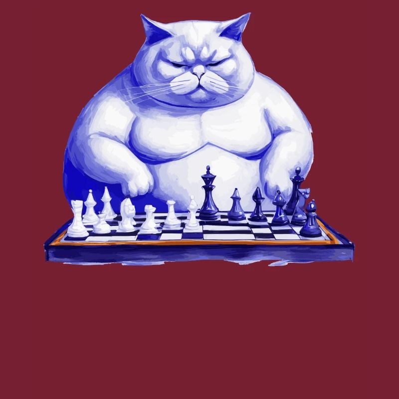 Cat playing chess