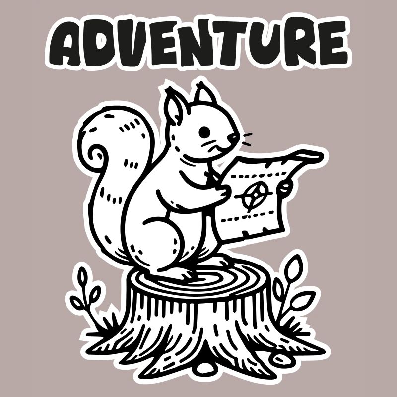 Eichhörnchen mit einer Karte - "Abenteuer" Design
