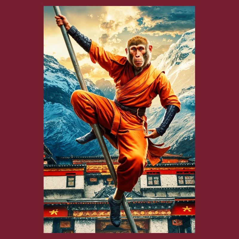 Singe humanoïde Moine Shaolin