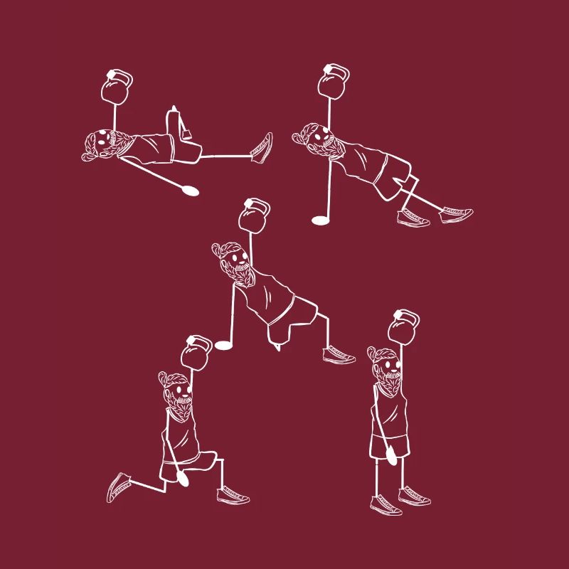 Gym Kettlebell workout turkish get up