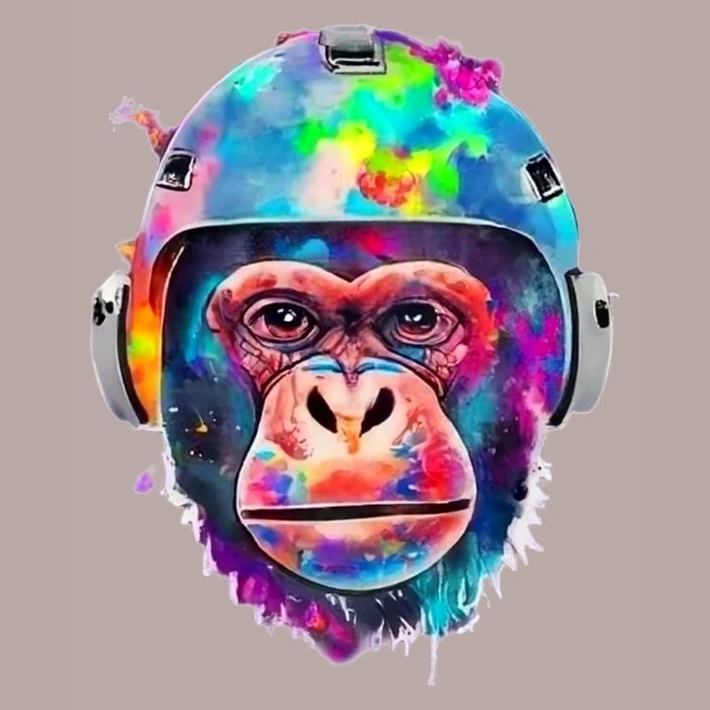 Singe avec un casque spatial