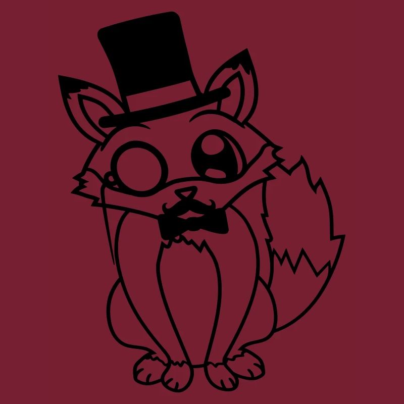 Fox Red Fox Sir Mr. Top Hat Monocle Glasses