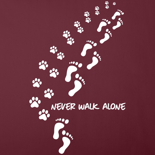 Vorschau: never walk alone dog - Sofakissenbezug 45 x 45 cm
