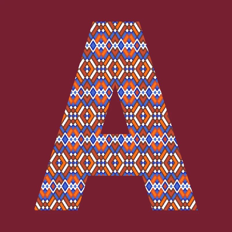 Monogram Letter A- geometric pattern