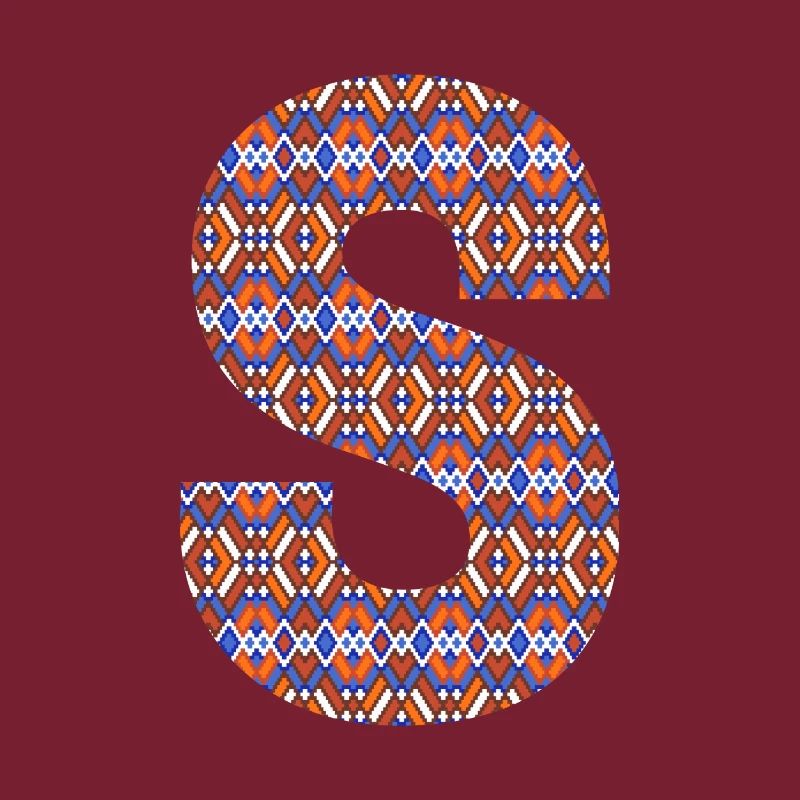 Monogram Letter S- geometric pattern