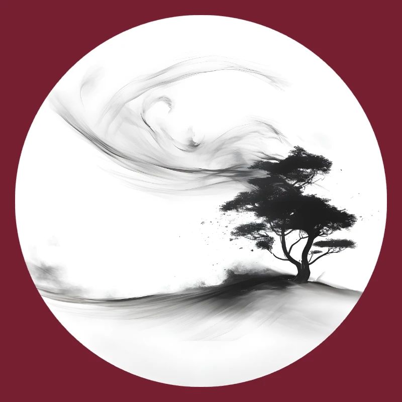 A painted tree in the wind