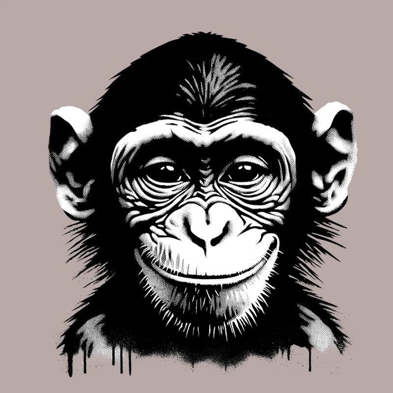Grinning monkey face