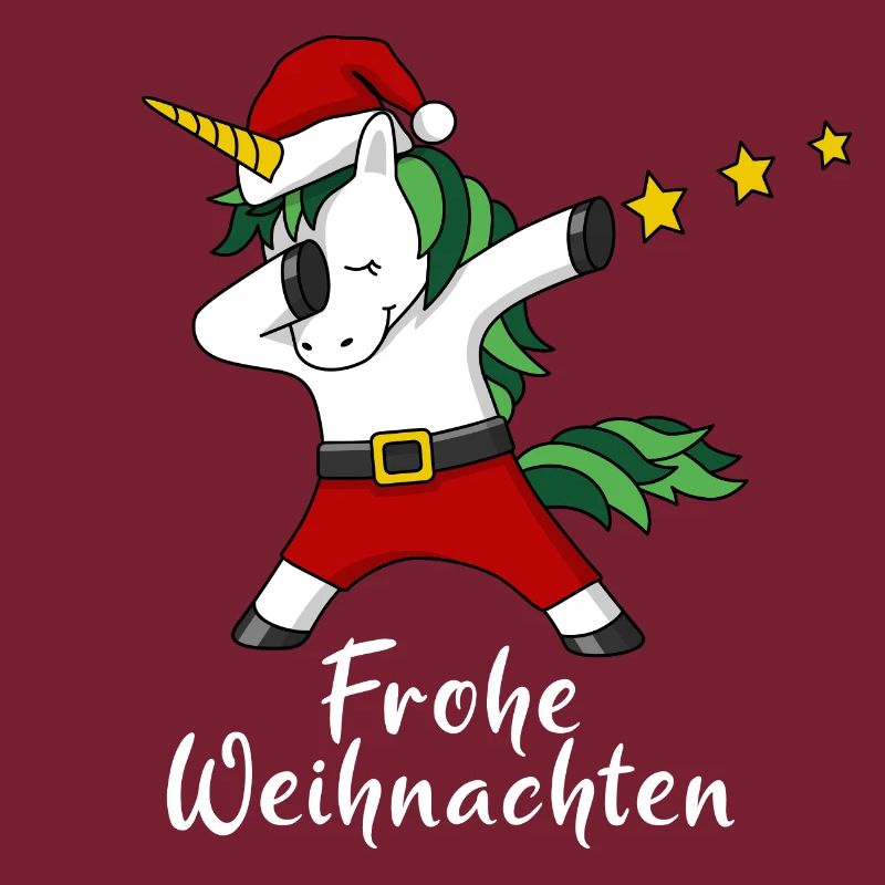 Frohe Weihnachten Einhorn Weihnachtsmann Geschenk