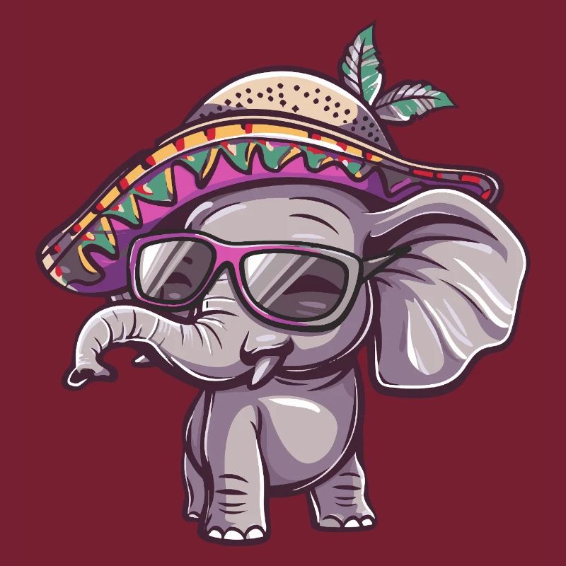 Elephant Comic Funny Sombrero