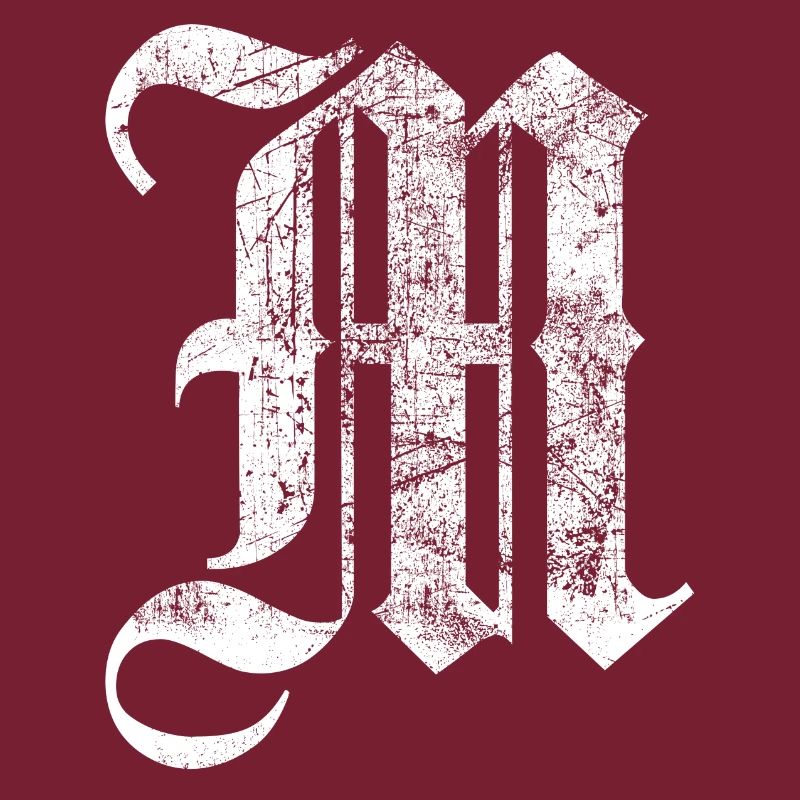 Tshirt alphabet initial M