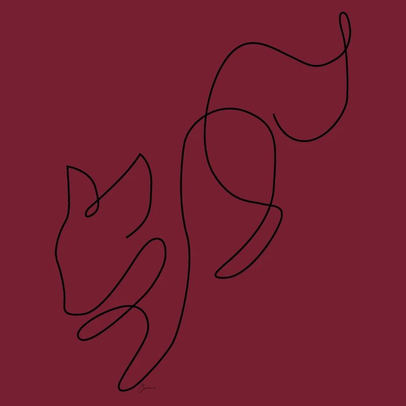 one line drawing - fox