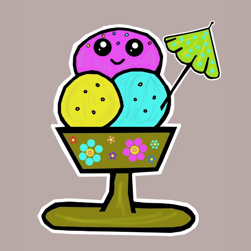 Bunter Eisbecher Eiscreme Eiskreme Eis