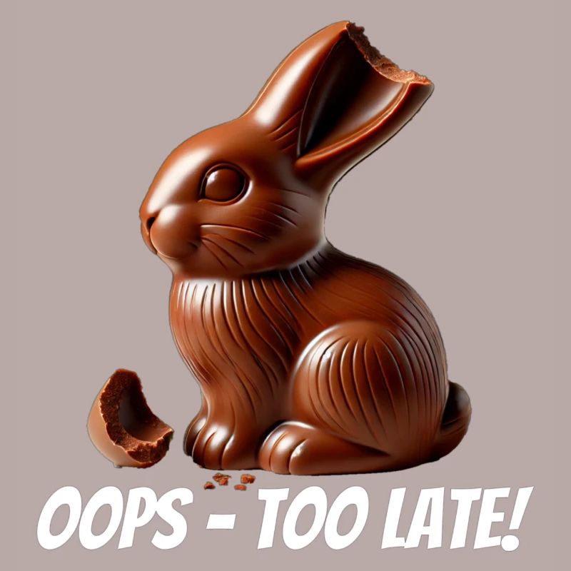 Oops – too late! Broken chocolate Easter bunny