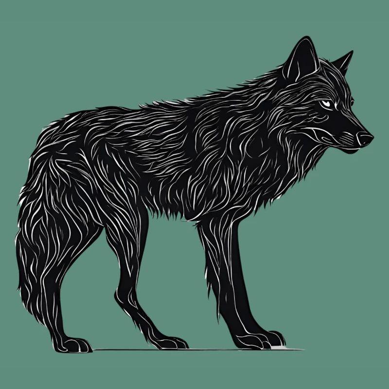 Wilder Wolf - Schwarzer Wolf T-Shirt oder Pullover