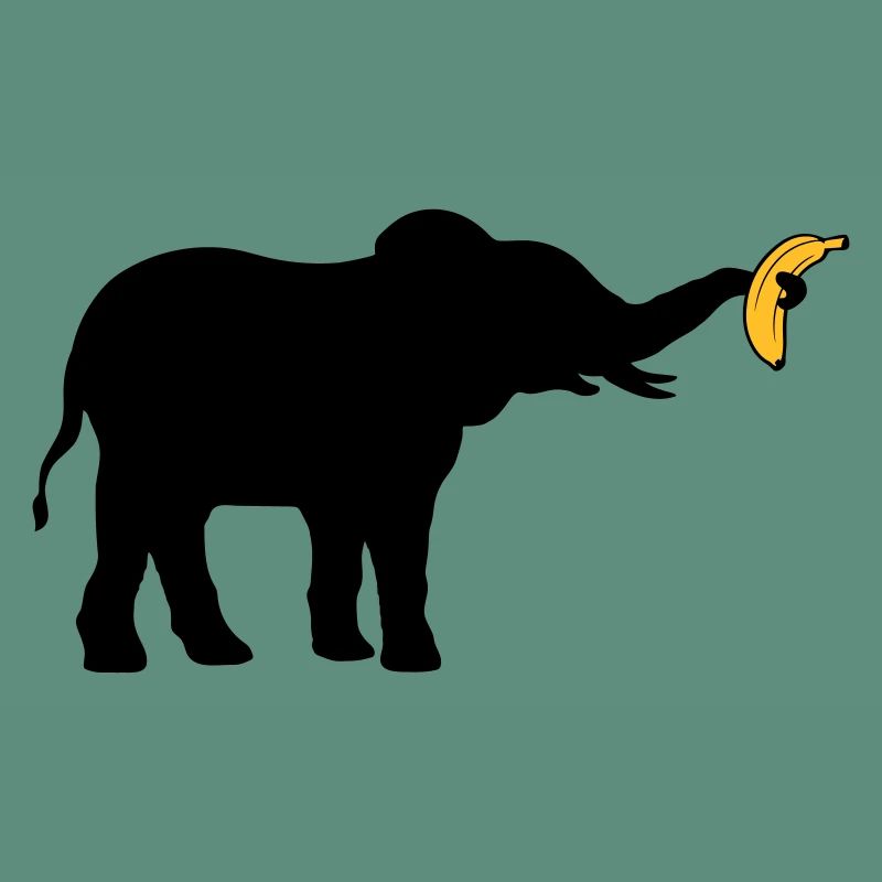 Große Banane Elefant Silhouette