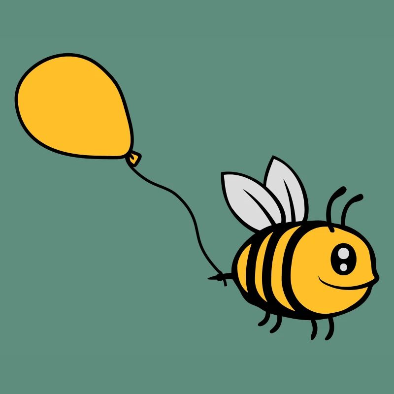 Glückliche Luftballon Biene Comic
