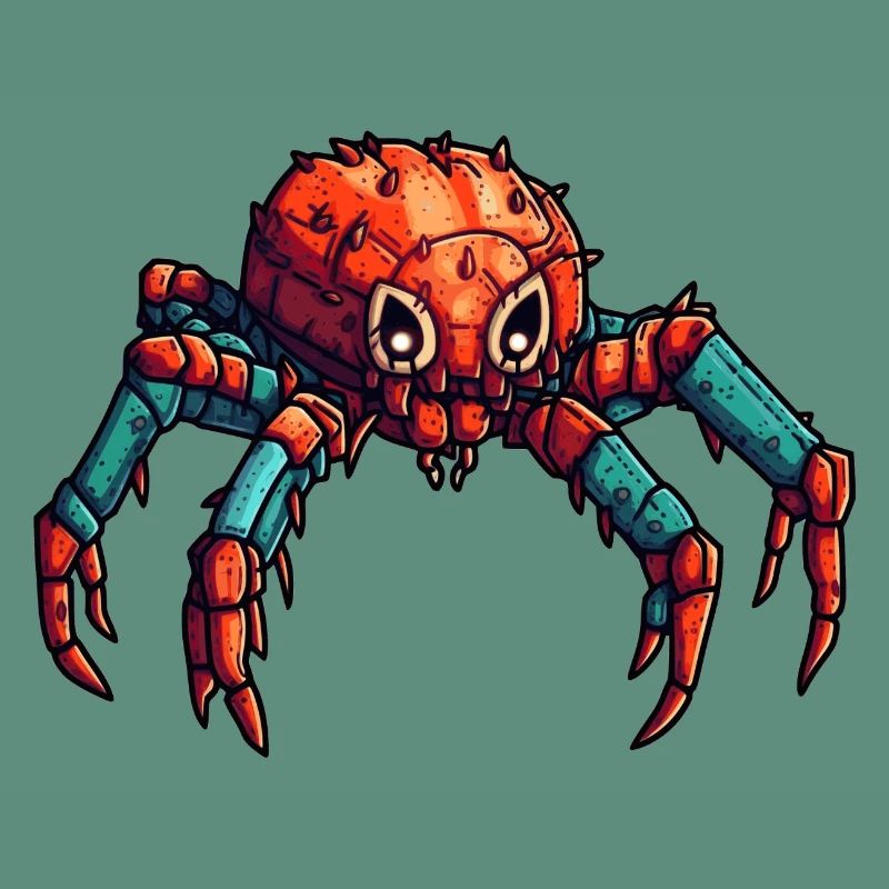 Spinne oder Krebs als bunter Roboter und Insekt