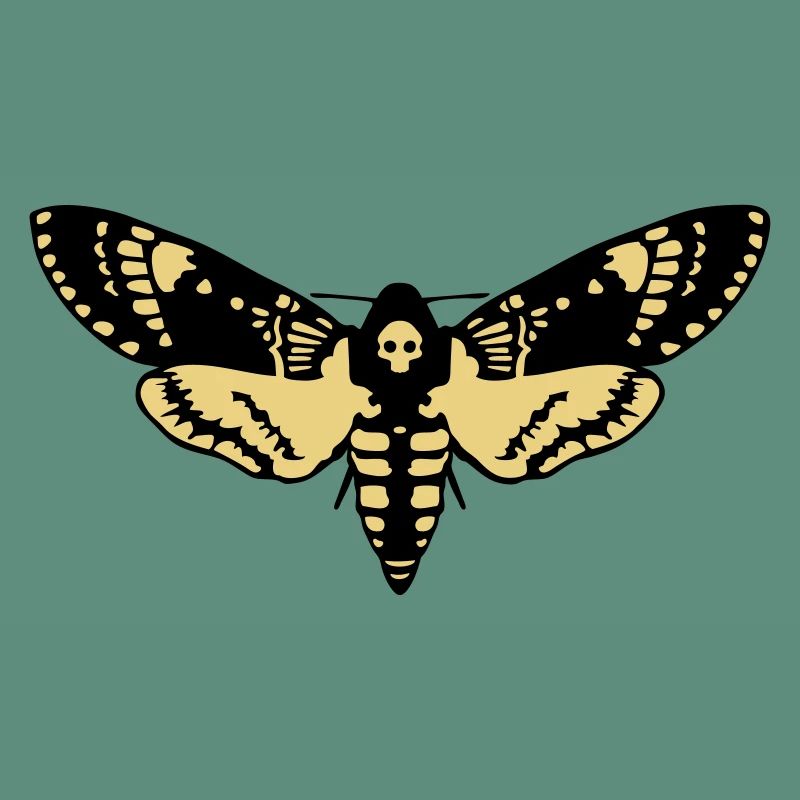 Death's-head Hawk moth butterfly skull