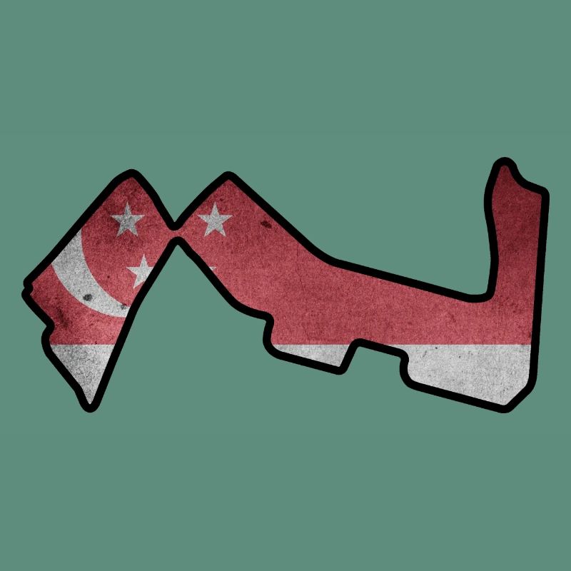 Circuit de Singapour avec drapeau