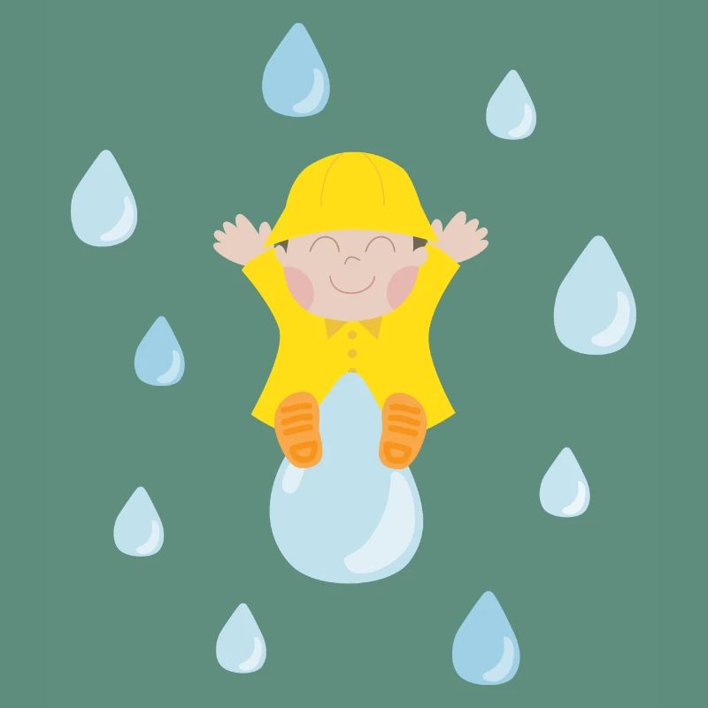 Bébé mignon avec des gouttes de pluie