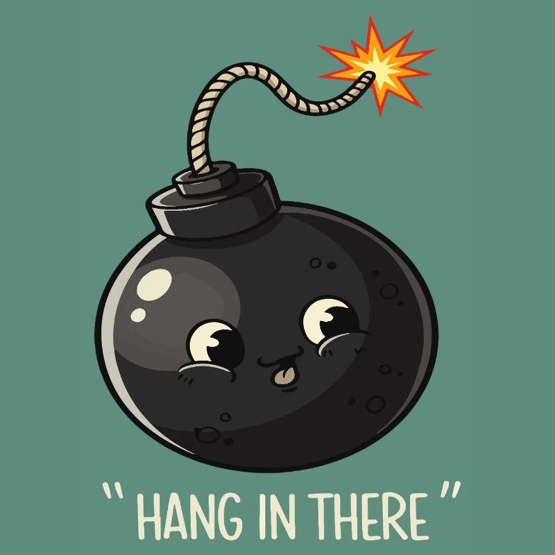 Kawaii Exploding Bomb Comic Design