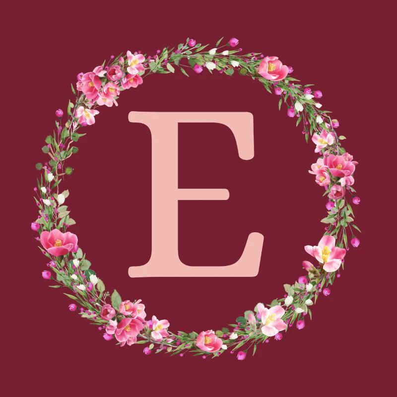 e Monogram, Couronne de fleurs, Personnalisable