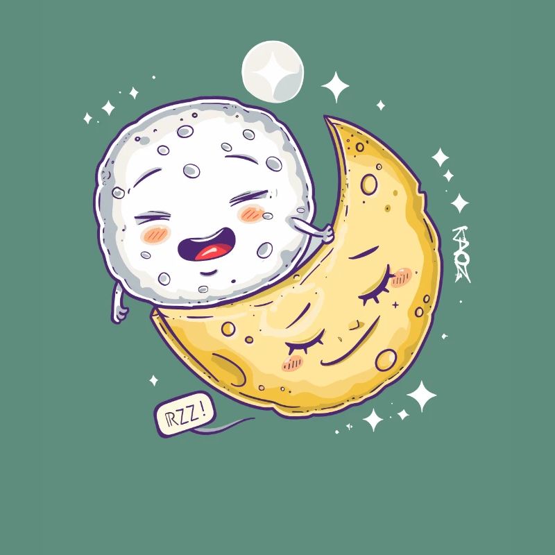 Fromage mozzarella endormi sur une lune de fromage