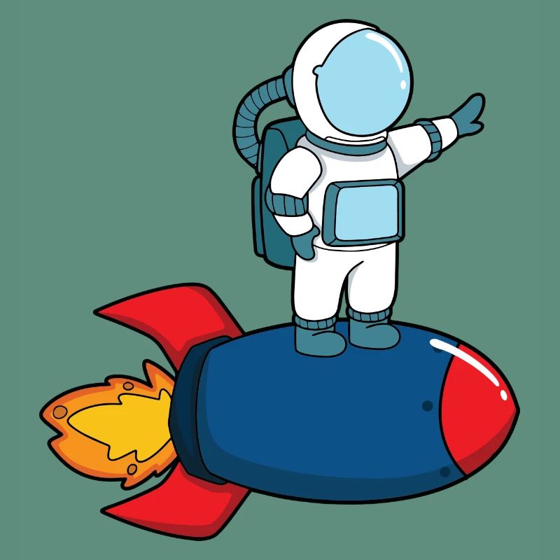 Astronaut on rocket