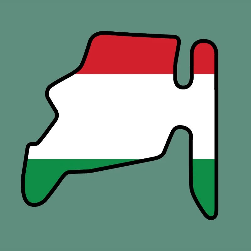 Piste de course de Hongrie avec drapeau
