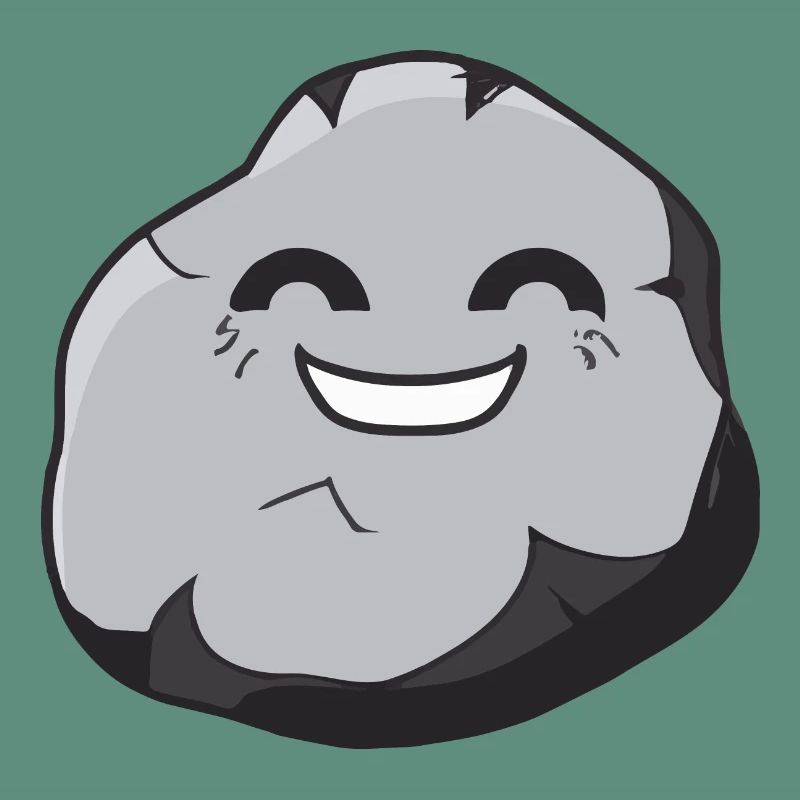 Stone with face smile laughter vector