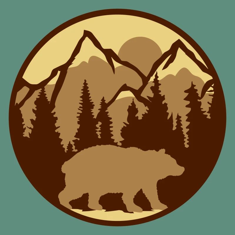 Mountains Forest Bear
