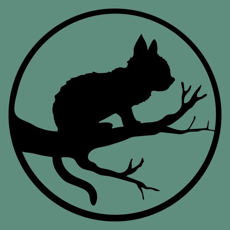 Mond Baum Schwarze Katze