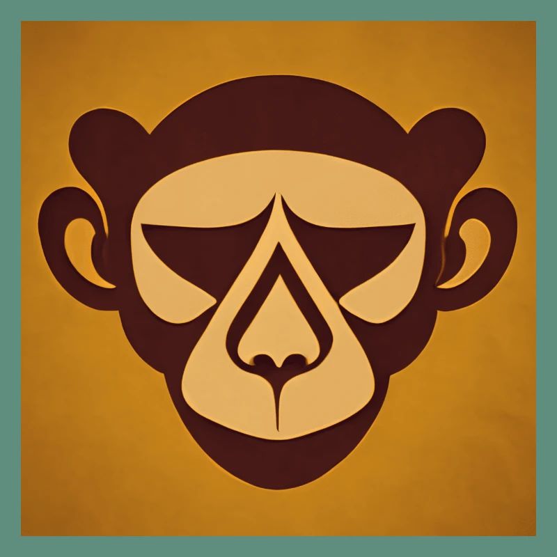 Dessin de style logo de singe