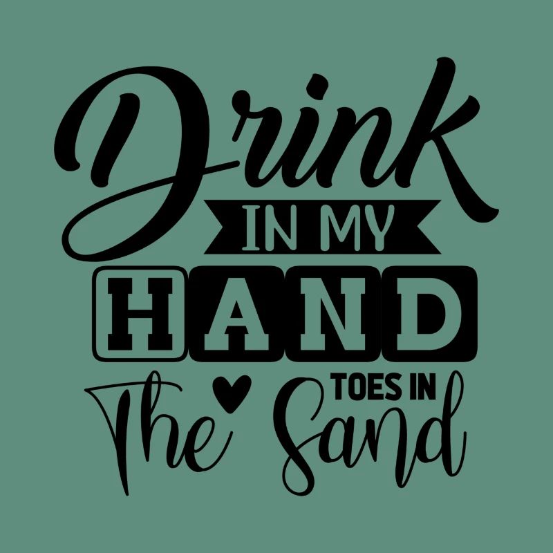 Boire dans ma main les orteils dans le sable