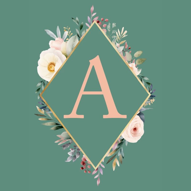 A Monogramm , Floral, Boho