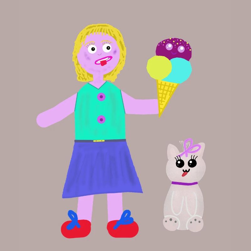 Eiscreme-Mädchen Eiscreme Eiswaffel