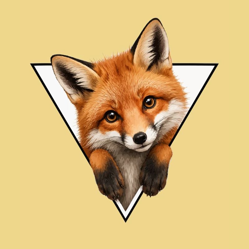 Fox in Triangle Illustration